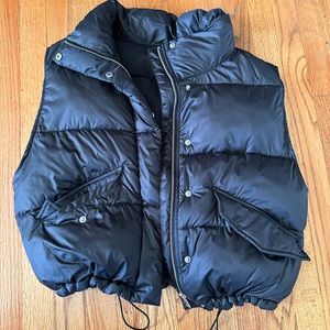 Black puffer vest